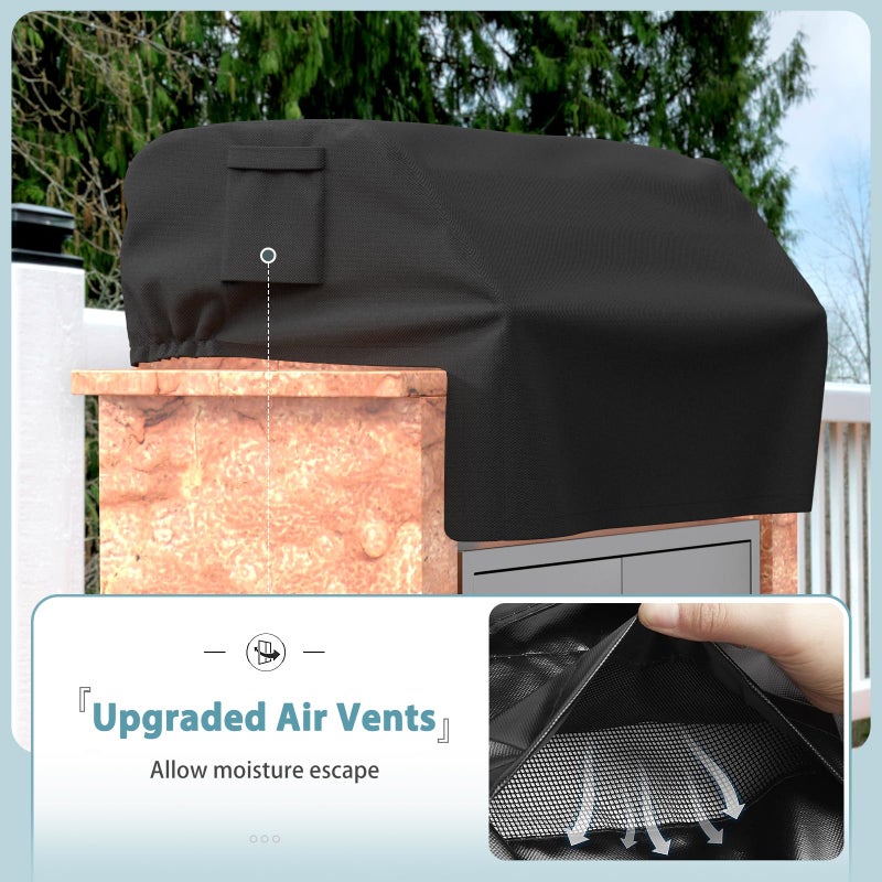 Shinestar غطاء شواية مدمج SHINESTAR 33 بوصة لـ DCS و Jenn-Air و Bull و Napoleon و Coyote و Weber، مقاوم للماء والرياح، غطاء علوي لشواية الجزيرة، 33 بوصة عرض × 26.5 بوصة عمق × 24 بوصة ارتفاع - Image 4